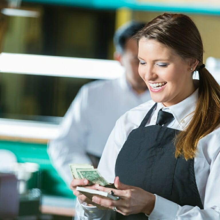 Trinkgeld bar oder mit Karte